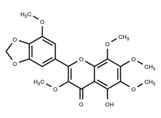 5-Hydroxy-3,6,7,8,3'-pentamethoxy-4',5'-methylenedioxyflavone Chemical Structure
