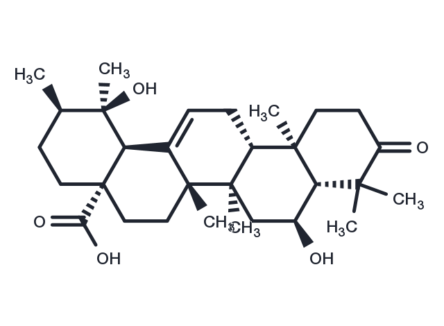6,19-Dihydroxyurs-12-en-3-oxo-28-oic acid Chemical Structure