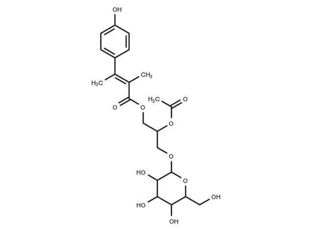 (2S)-1-O-p-coumaroyl-2-O-acetyl-3-O-β-D-glucopyranosylglycerol Chemical Structure