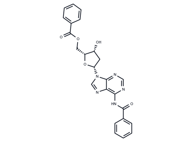 9-(5’-O-Benzoyl-N4-benzoyl-2-deoxy-beta-D-threo-pentofuranosyl)adenine Chemical Structure