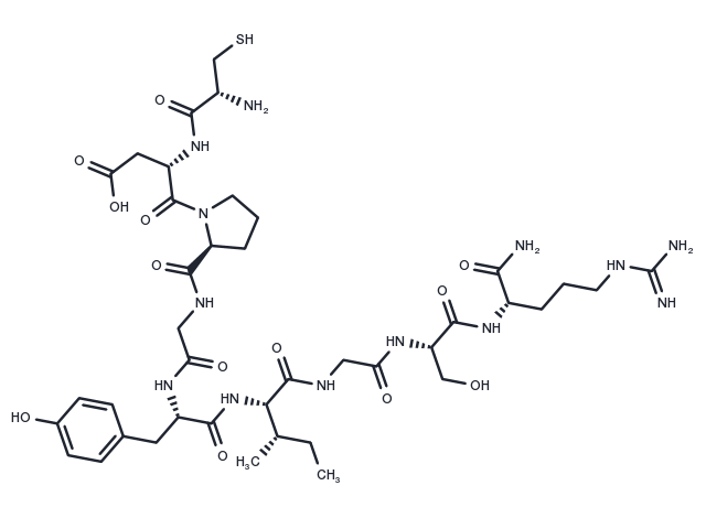Cys-Asp-Pro-Gly-Tyr-Ile-Gly-Ser-Arg-NH2 Chemical Structure