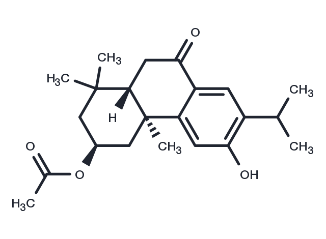 (3S,4aS,10aS)-3-(Acetyloxy)-2,3,4,4a,10,10a-hexahydro-6-hydroxy-1,1,4a-trimethyl-7-(1-methylethyl)-9(1H)-phenanthrenone Chemical Structure