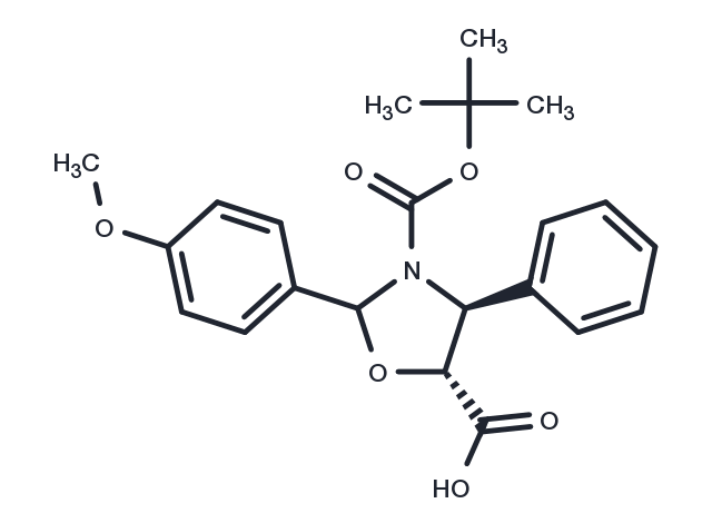 (4S,5R)-3-tert-butoxycarbony-2-(4-anisy)-4-phenyl-5-oxazolidinecarboxylic acid Chemical Structure