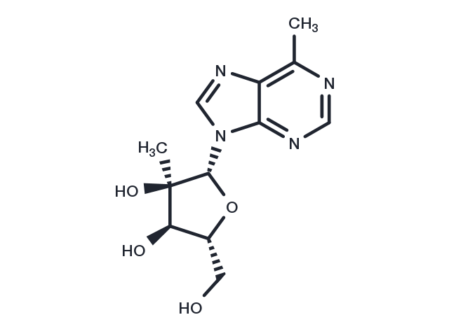 6-Methyl-9-(2-C-Methyl-beta-D-ribofuranosyl) purine Chemical Structure