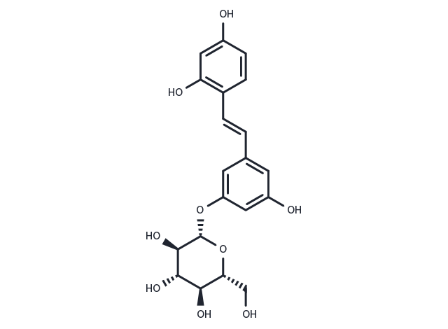 Oxyresveratrol 3'-O-β-D-glucopyranoside Chemical Structure