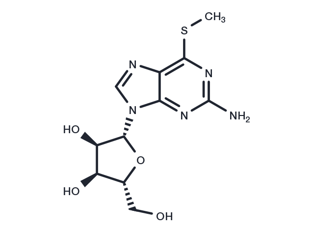 2-Amino-6-methythio-9-(beta-D-ribofuranosyl)-9H-purine Chemical Structure