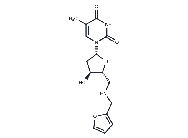 5’-Deoxy-5’-furfurylamino   thymidine Chemical Structure
