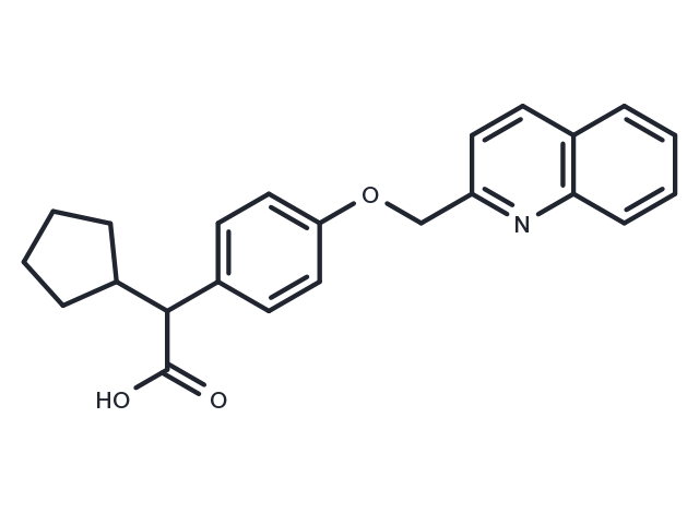 α-Cyclopentyl-4-(2-quinolinylmethoxy)benzeneacetic acid Chemical Structure