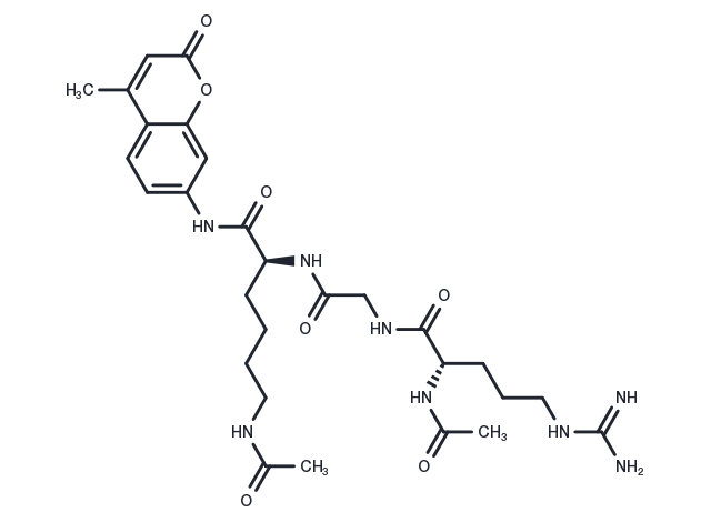 Ac-Arg-Gly-Lys(Ac)-AMC Chemical Structure