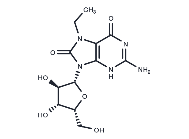 7-Ethyl-7,8-dihydro-8-oxo-9-(beta-D-xylofuranosyl)guanine Chemical Structure
