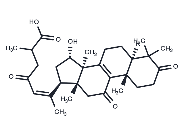 15a-Hydroxy-3,11,23-trioxo-lanost-8,20-dien-26-oic acid Chemical Structure