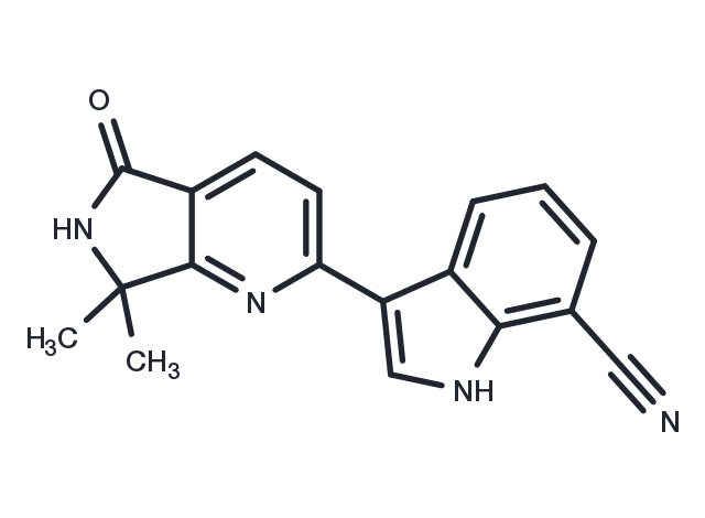 3-(7,7-dimethyl-5-oxo-6,7-dihydro-5H-pyrrolo[3,4-b]pyridin-2-yl)-1H-indole-7-carbonitrile Chemical Structure
