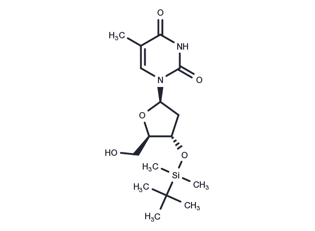 3’-O-t-Bulyldimethylsilyl thymidine Chemical Structure