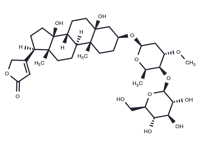 Periplogenin 3-[O-β-glucopyranosyl-(1→4)-β-sarmentopyranoside] Chemical Structure
