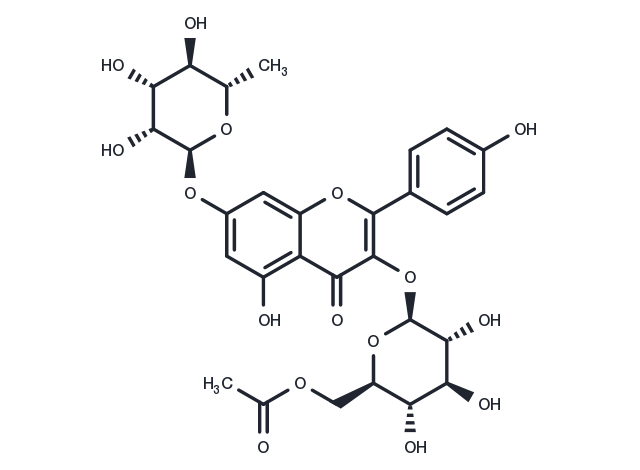 Kaempferol 3-O-(6''-O-acetyl)glucoside-7-O-rhamnoside Chemical Structure