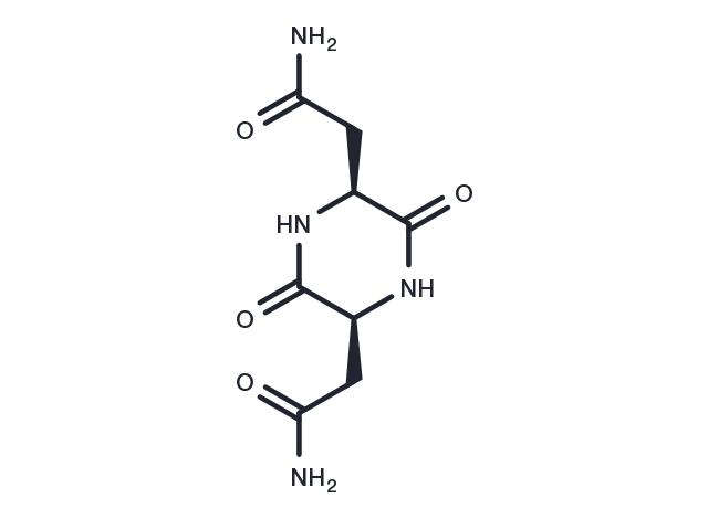 2-[(2S,5S)-5-(carbamoylmethyl)-3,6-dioxopiperazin-2-yl]acetamide Chemical Structure
