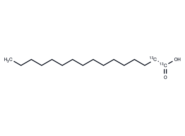 Palmitic acid-13C2 Chemical Structure