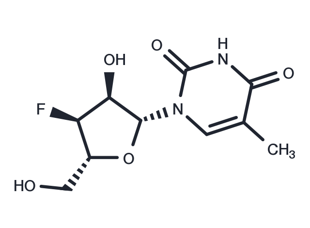 3’-Deoxy-3’-fluoro-5-methyluridine Chemical Structure