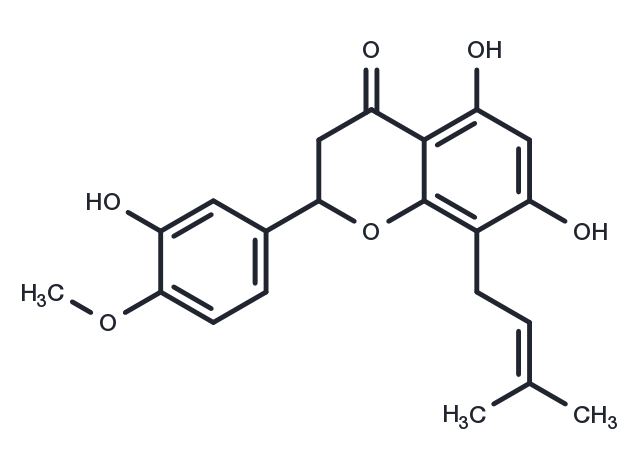 5,7,3'-Trihydroxy-4'-methoxy-8-prenylflavanone Chemical Structure