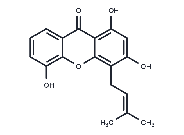 1,3,5-Trihydroxy-4-prenylxanthone Chemical Structure