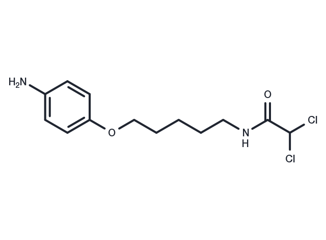Acetamide, N-(5-(p-aminophenoxy)pentyl)-2,2-dichloro- Chemical Structure