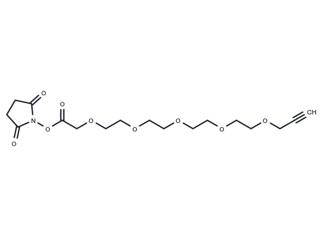 Propargyl-PEG4-O-C1-NHS ester Chemical Structure