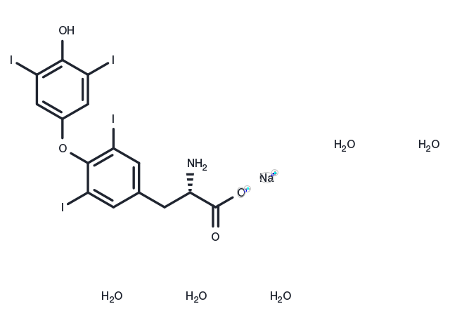 L-Thyroxine sodium salt pentahydrate Chemical Structure