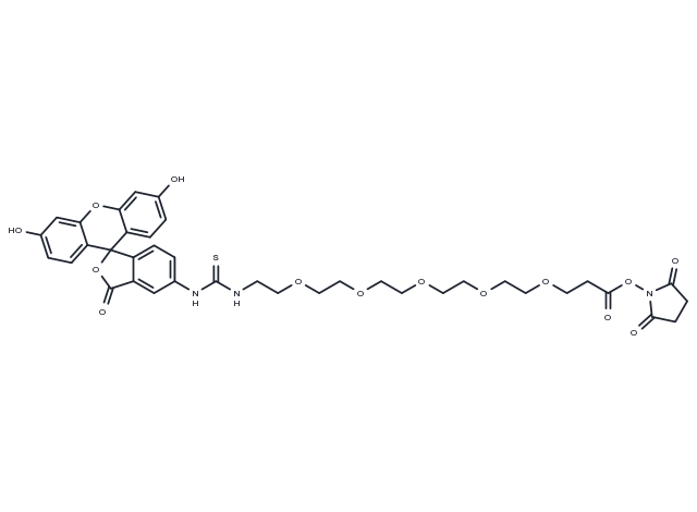 Fluorescein-PEG5-NHS ester Chemical Structure