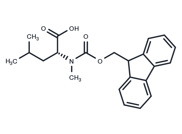 (R)-2-((((9H-Fluoren-9-yl)methoxy)carbonyl)(methyl)amino)-4-methylpentanoic acid Chemical Structure