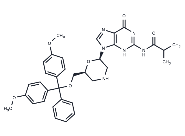 N2-iso-Butyroyl-7'-O-DMT-morpholinoguanine Chemical Structure