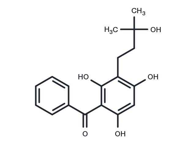 3-(3-Hydroxy-3-methylbutanyl)-2,4,6-trihydroxybenzophenone Chemical Structure