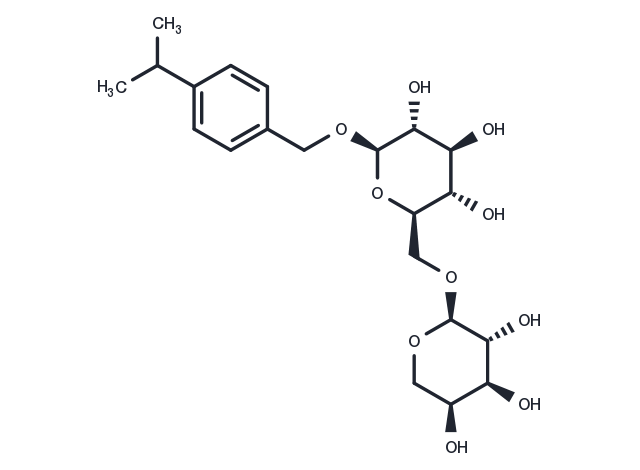 7-[α-L-Arabinopyranosyl-(1→6)-β-D-glucopyranosyloxy]cuminol Chemical Structure