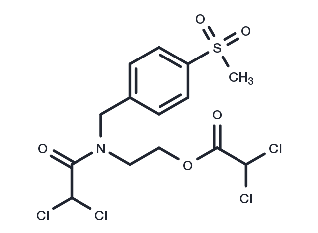 Acetic acid, dichloro-, 2-(2,2-dichloro-N-(p-(methylsulfonyl)benzyl)acetamido)ethyl ester Chemical Structure