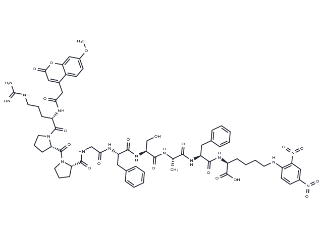 Mca-(ala7,lys(dnp)9)-bradykinin Chemical Structure