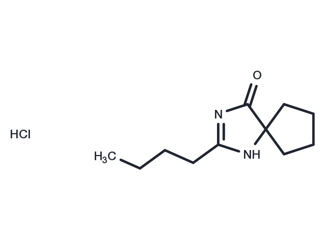 2-Butyl-1,3-diazaspiro[4.4]non-1-en-4-one hydrochloride Chemical Structure