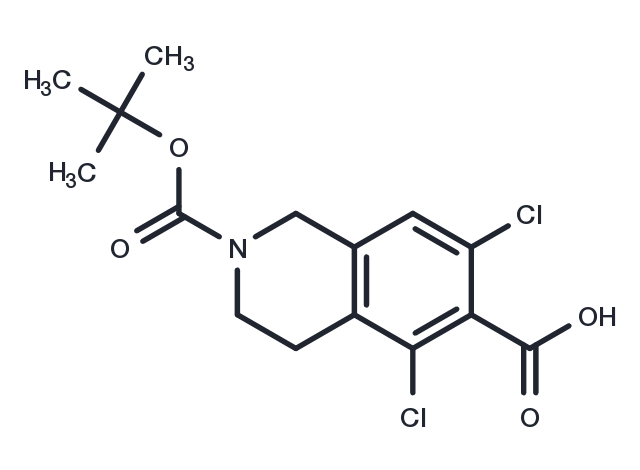 2-(tert-Butoxycarbonyl)-5,7-dichloro-1,2,3,4-tetrahydroisoquinoline-6-carboxylic acid Chemical Structure