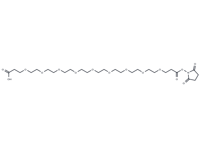 Acid-PEG9-NHS ester Chemical Structure