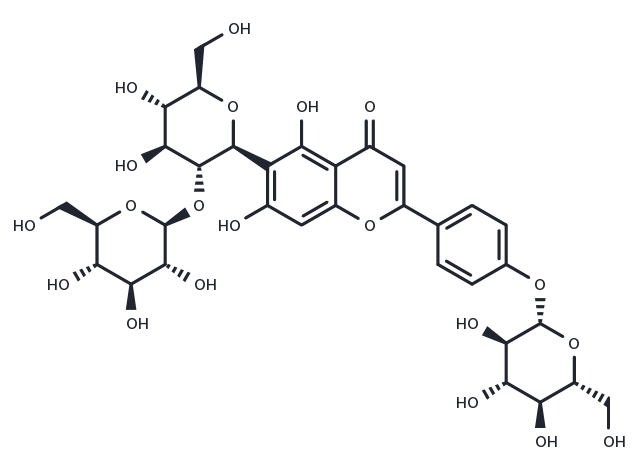 Isosaponarin 2''-O-glucoside (Isovitexin-2''-4'-di-O-beta-D-glucoside) Chemical Structure