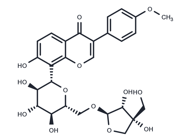 Formononetin-8-C-beta-D-apiofuranosyl-(1->6)-O-beta-D-glucopyranoside Chemical Structure