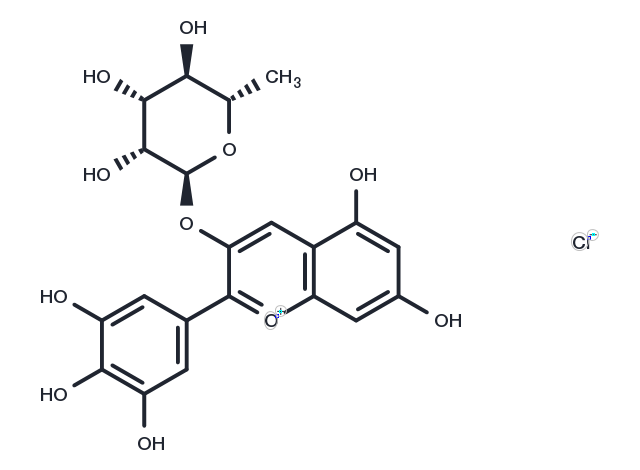 Delphinidin-3-O-rhamnoside chloride Chemical Structure