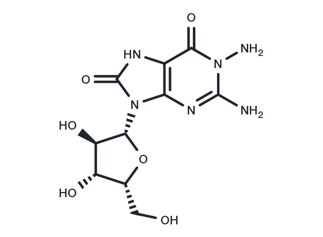 1-Amino-7,8-dihydro-8-oxo-9-(b-D-xylofuranosyl)   guanine Chemical Structure