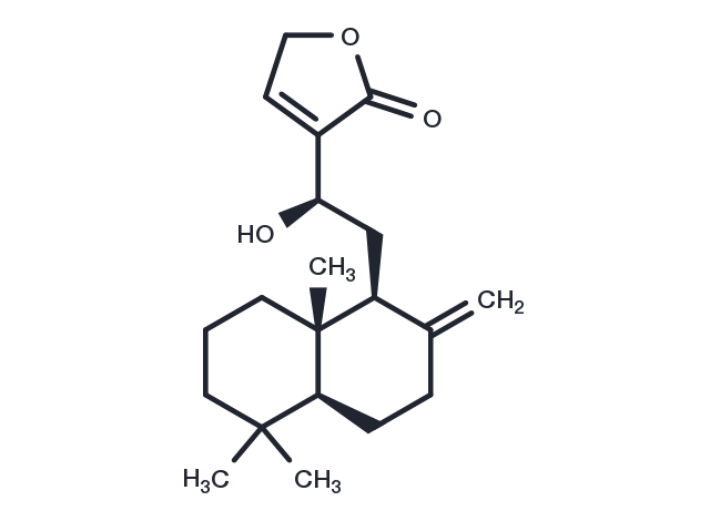 12-Hydroxy-8(17),13-labdadien-16,15-olide Chemical Structure