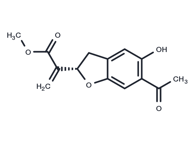 Methyl 2-(6-acetyl-5-hydroxy-2,3-dihydrobenzofuran-2-yl)propenoate Chemical Structure