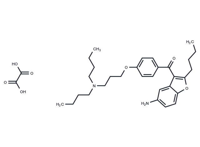 (5-Amino-2-butylbenzofuran-3-yl)(4-(3-(dibutylamino)propoxy)phenyl)methanone oxalate Chemical Structure