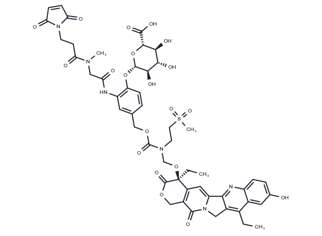 MAC glucuronide α-hydroxy lactone-linked SN-38 Chemical Structure
