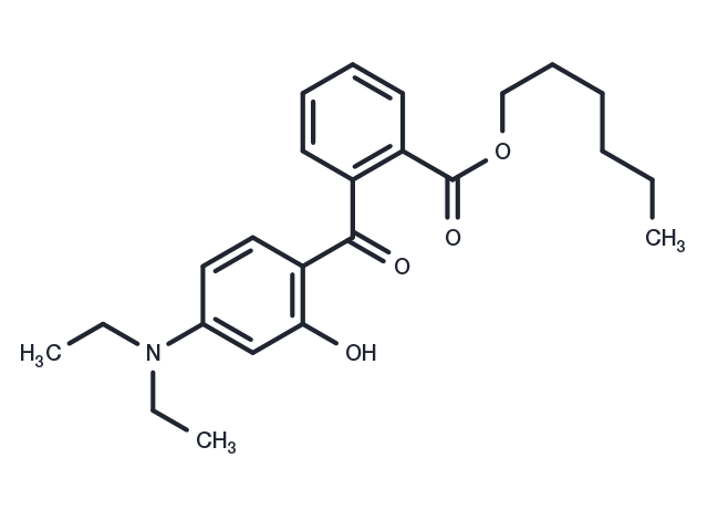 Diethylamino hydroxybenzoyl hexyl benzoate Chemical Structure