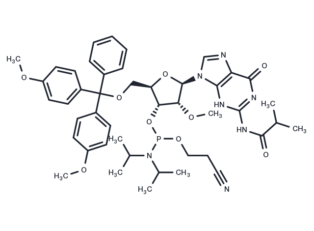 2’-OMe-G(ibu) Phosphoramidite Chemical Structure