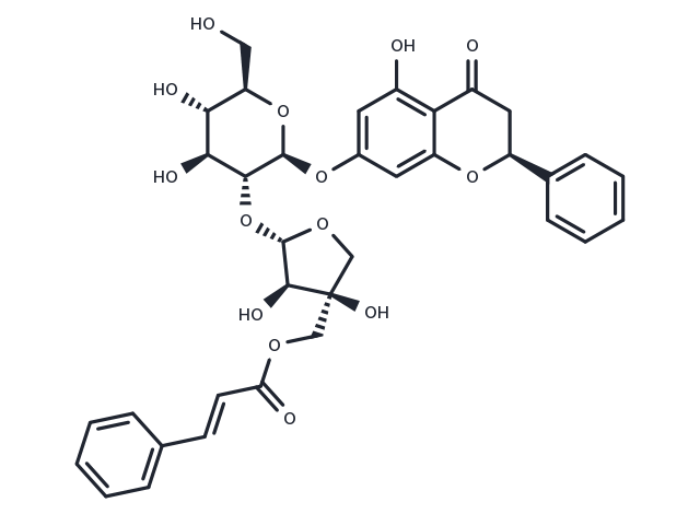 (2S)-Pinocembrin 7-O-[2''-O-(5'''-O-trans-cinnamoyl)-β-D-apiofuranosyl]-β-D-glucoside Chemical Structure