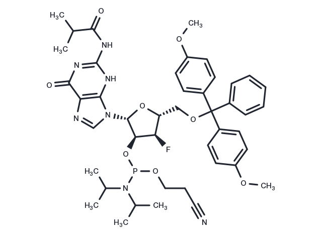 3’-F-3’-dG(iBu)-2’-phosphoramidite Chemical Structure