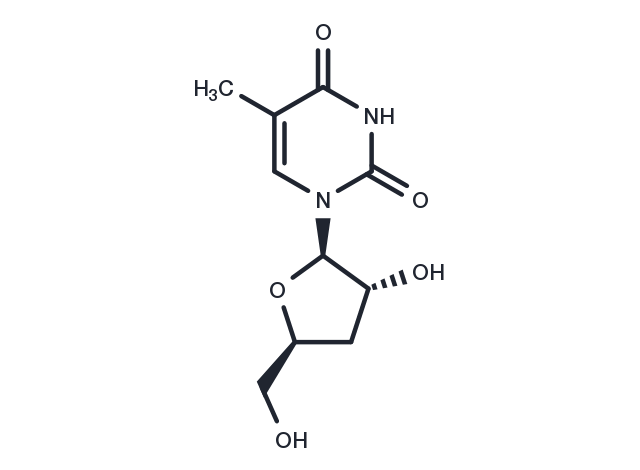 3’-Deoxy-5-methyluridine Chemical Structure